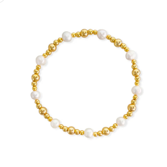 Genuine Pearl Stretch Bracelet