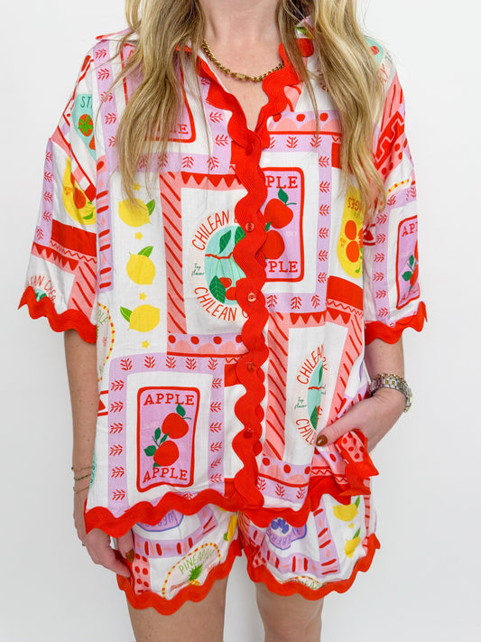 Fruit Stand Button Up