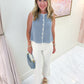 JBD HR Crop Flare with Distressed Hem White