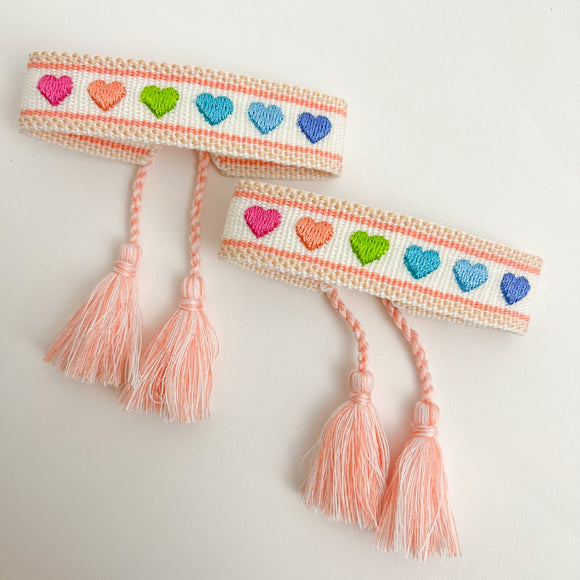 Confetti Hearts Embroidered Bracelet