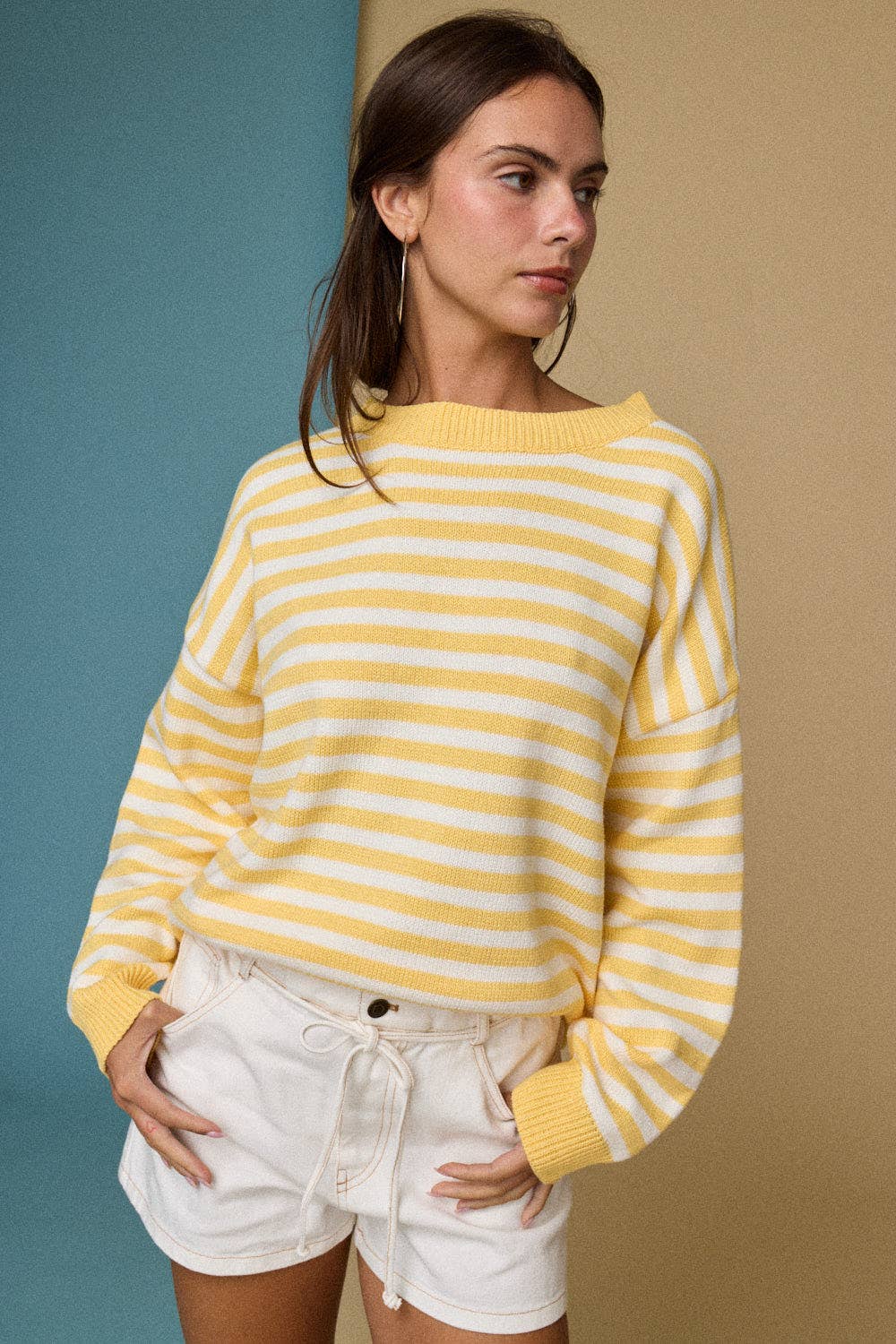 Blush Stripe Crewneck Sweater