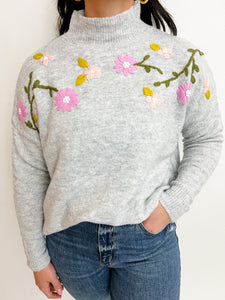 Floral Garden Embroidered Sweater