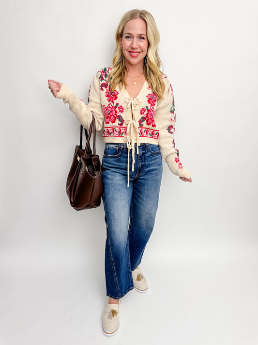 Flora Haven Tie Front Sweater