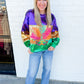Mardi Gras Stripe Sequin Mask Sweatshirt