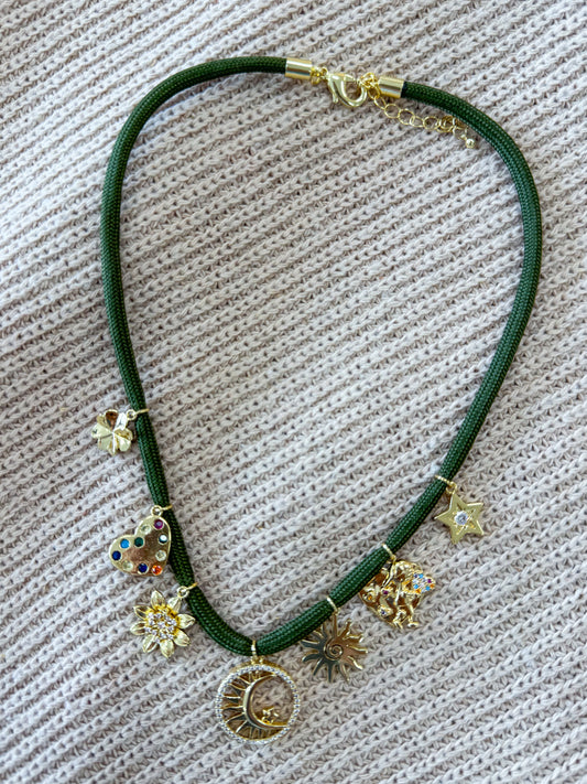Luanne Multi Charm Cord Necklace