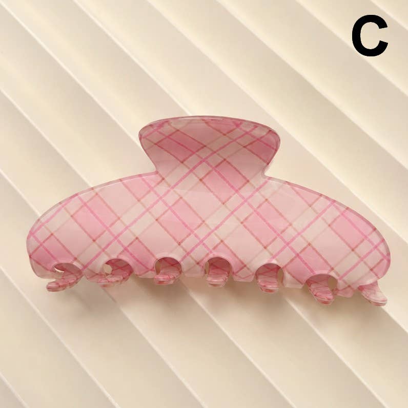 Pastel Plaid & Gingham Hair Claw Clip