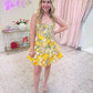 Golden Bloom Mini Dress