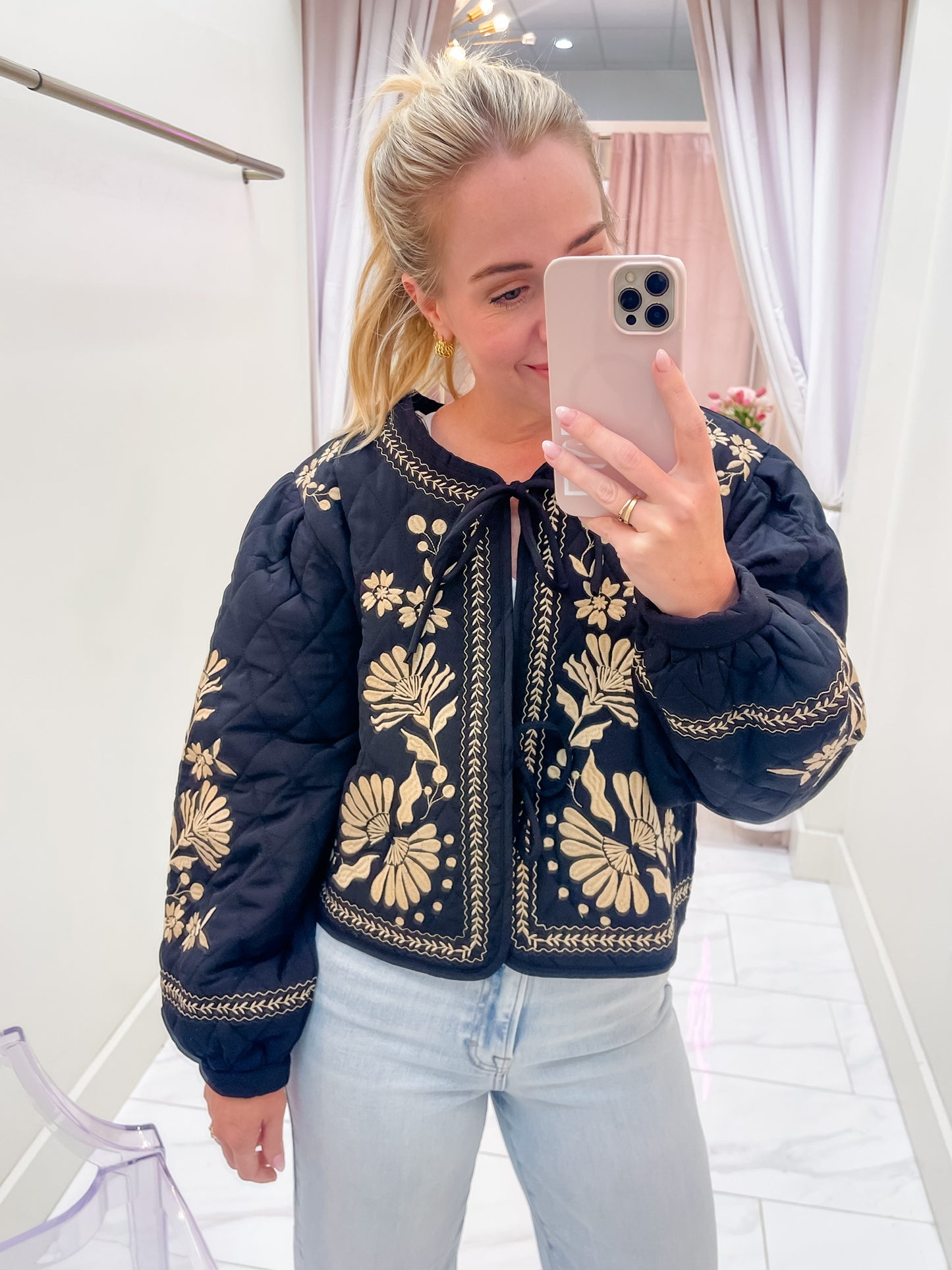 Emmalyn Quilted Embroidered Jacket