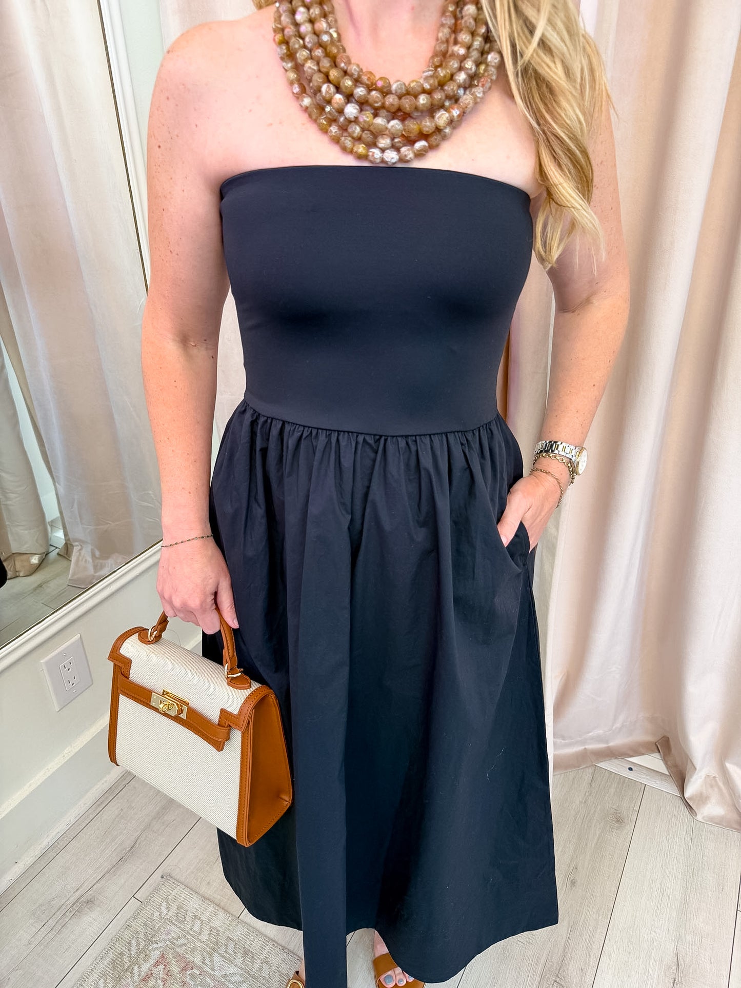 ZS Sunsought Strapless Midi Dress