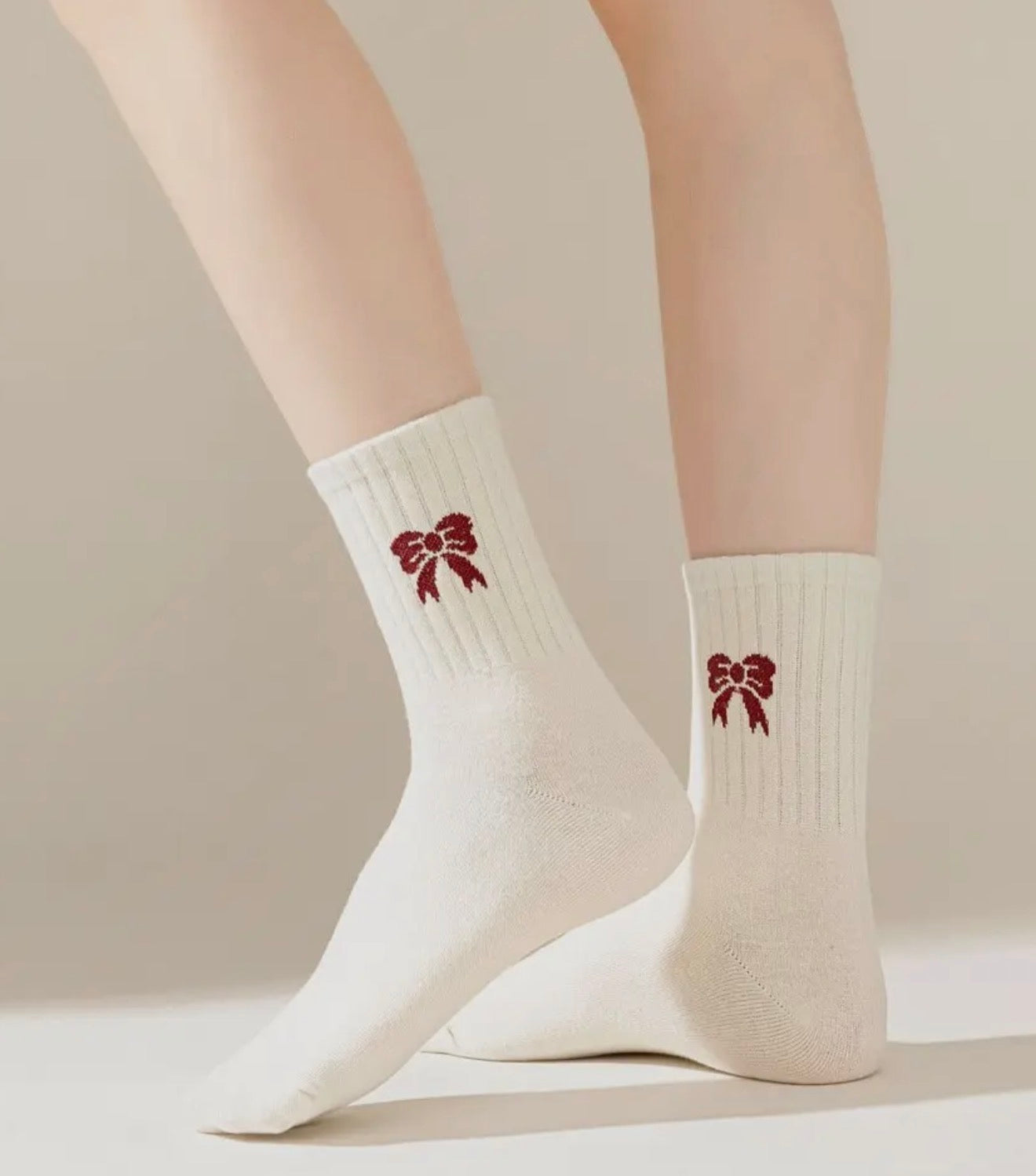 Bow Knit Crew Socks