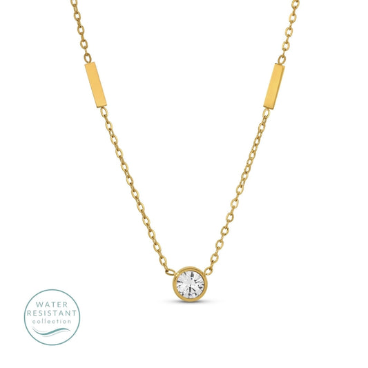 Contemp Round CZ Necklace