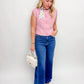 Rosette Cable Knit Sweater Vest