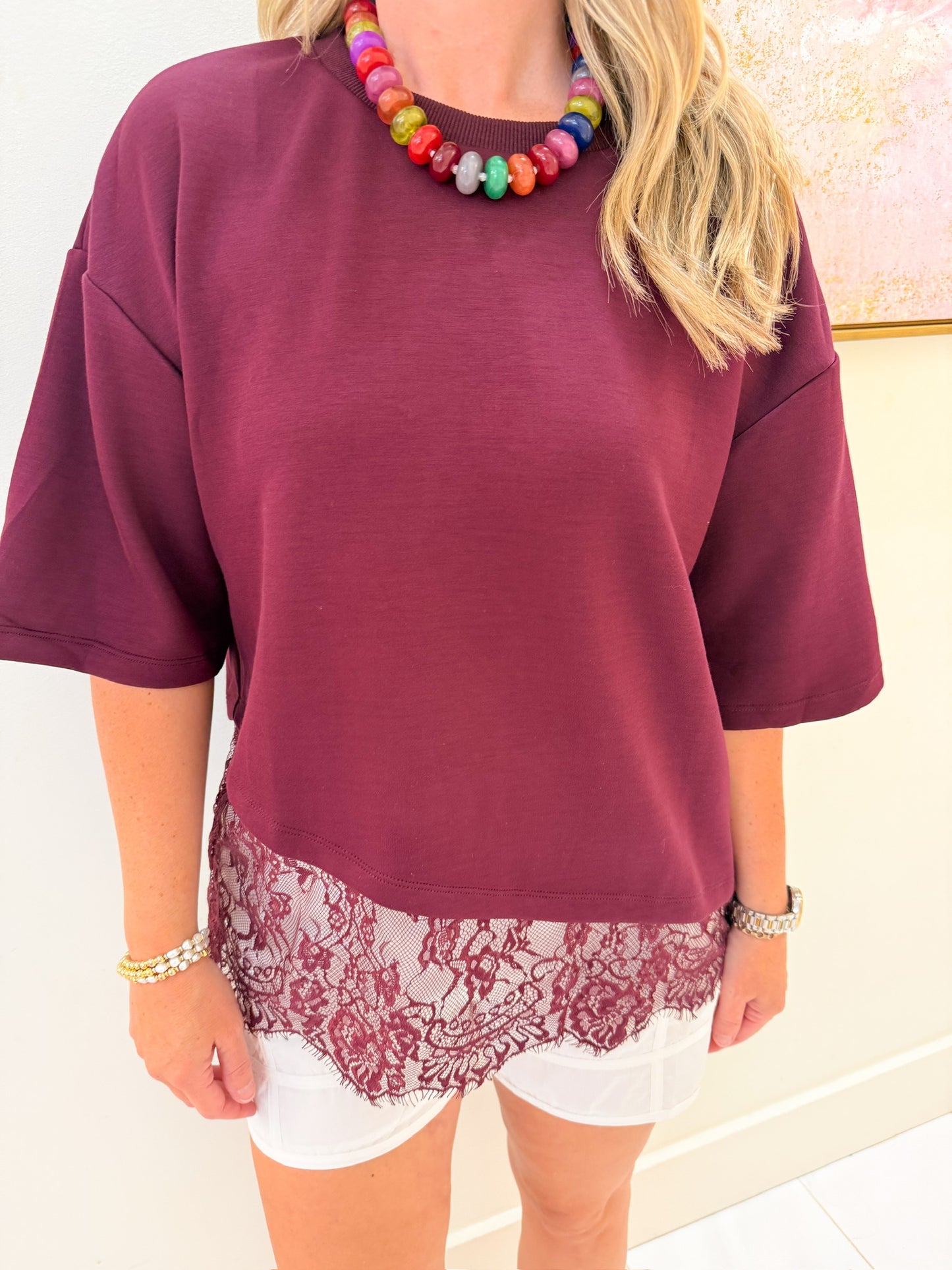 Lace and Wine Blouse