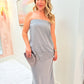 Misty Gray Strapless Top