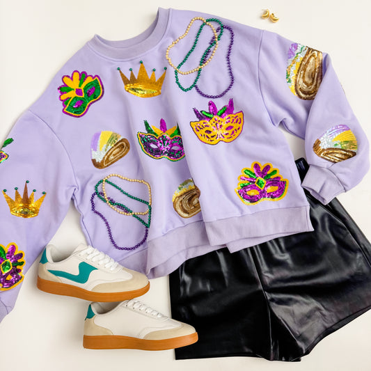 Sequin Mardi Gras Icon Sweatshirt