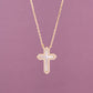 Feel The Faith Shell Pavé Cross Necklace