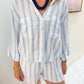 ZS Helena Striped Airy Gauze Button Up