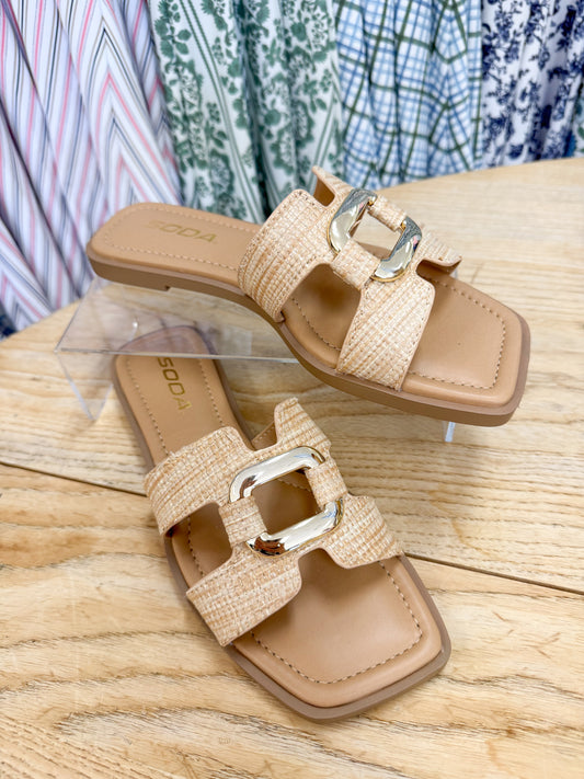 Feng Raffia Sandal