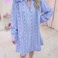 French Vine Floral Ruffle Dress