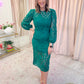 Carson Lace Puff Sleeve Midi Dress