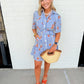 Striped Floral Shirt Dress