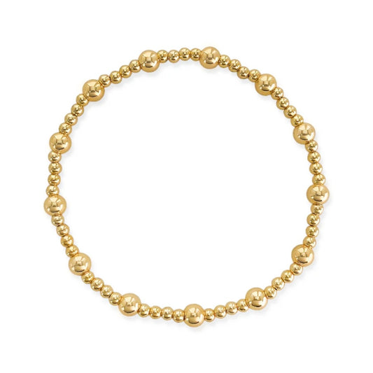 Spaced Gold Bead Stretch Bracelet