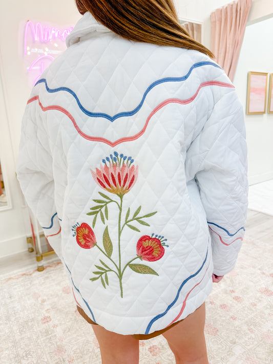 Mariann Embroidered Quilted Jacket