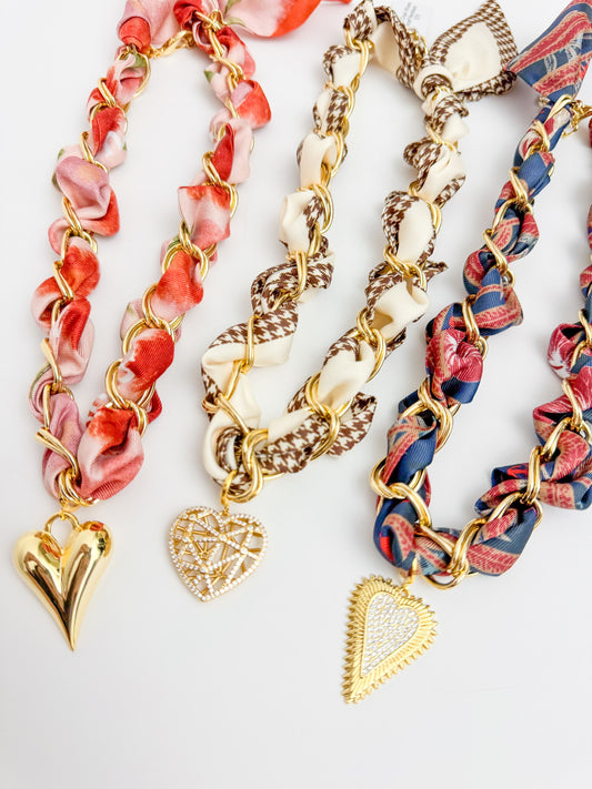 Dora Chain Woven Scarf Necklace