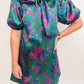 Astrid Bow Neck Jacquard Mini Dress