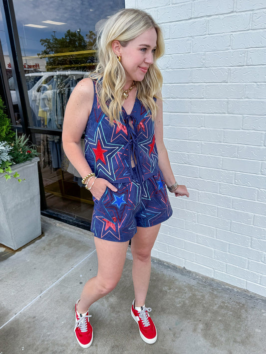Groovy Star Tie Tank