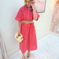 Townes Gingham Belted Midi Dress