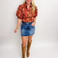 Wild Dahlia Puff Sleeve Blouse