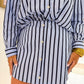 Striped Button Up Shirt & Skort Set