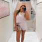 Lavender Scallop Hem Shorts