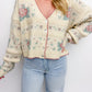 Frosted Floral Cardigan Sweater