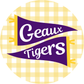 Geaux Tigers Button Gingham Yellow