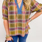 Vera Textured Plaid Blouse