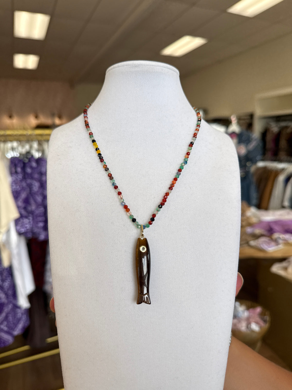 Seth Beaded Necklace – Dark Multi