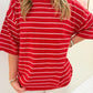 Oversized Striped Short Sleeve Top