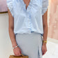 Lace Trim Button Up Top
