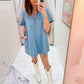 Raney Collared Denim Mini Dress