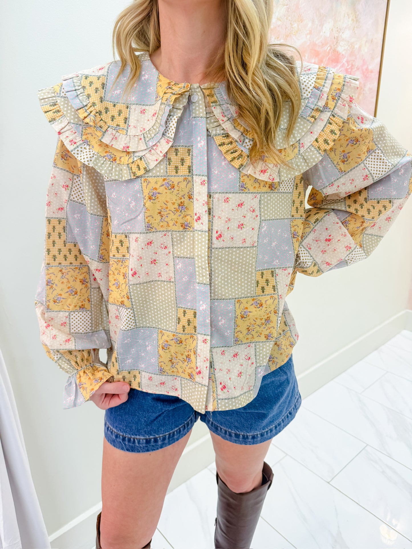 Jessamine Patchwork Floral Blouse