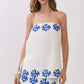 Contrast Leaf Border Print at Hem Mini Skirt