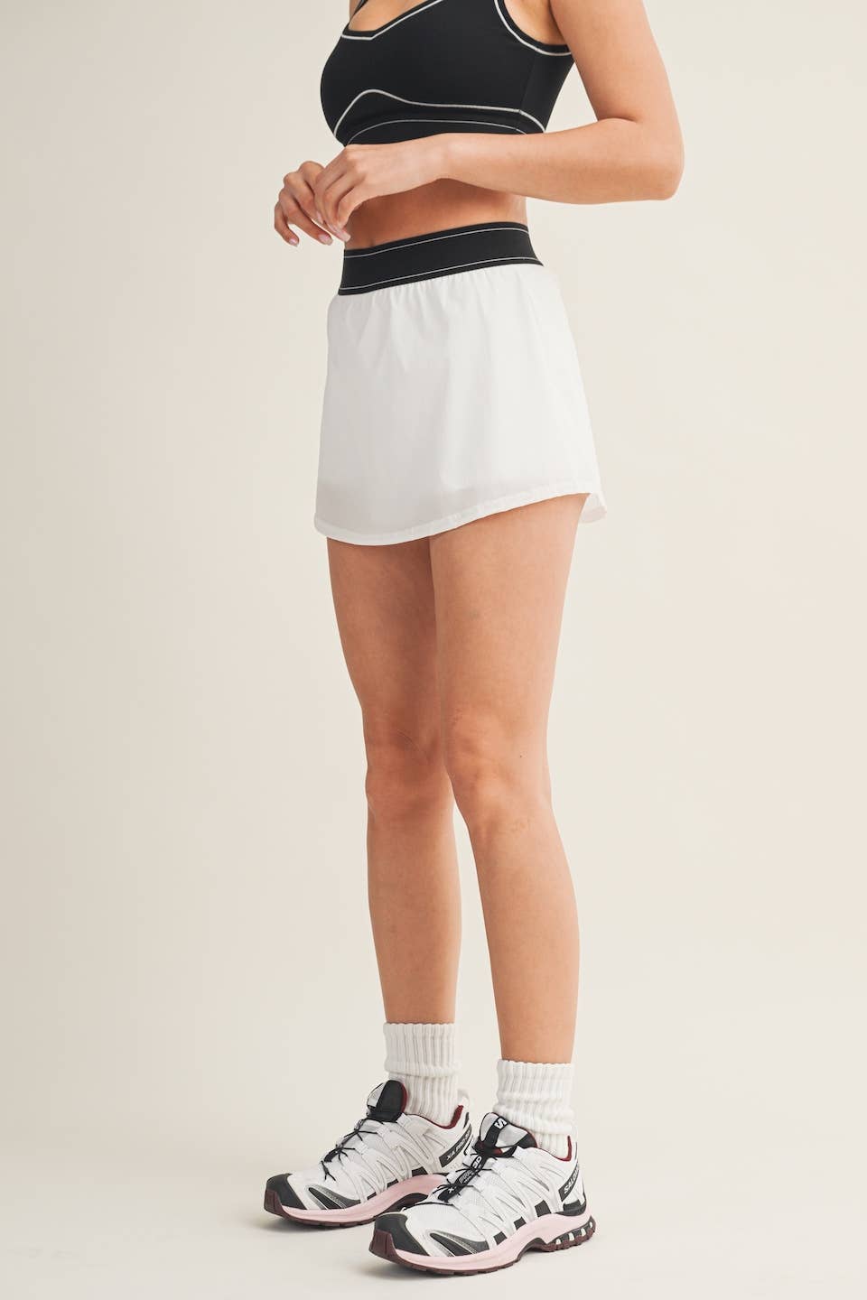Waistband Contrast Skort