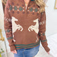 Horse Knit Half Zip Sweater