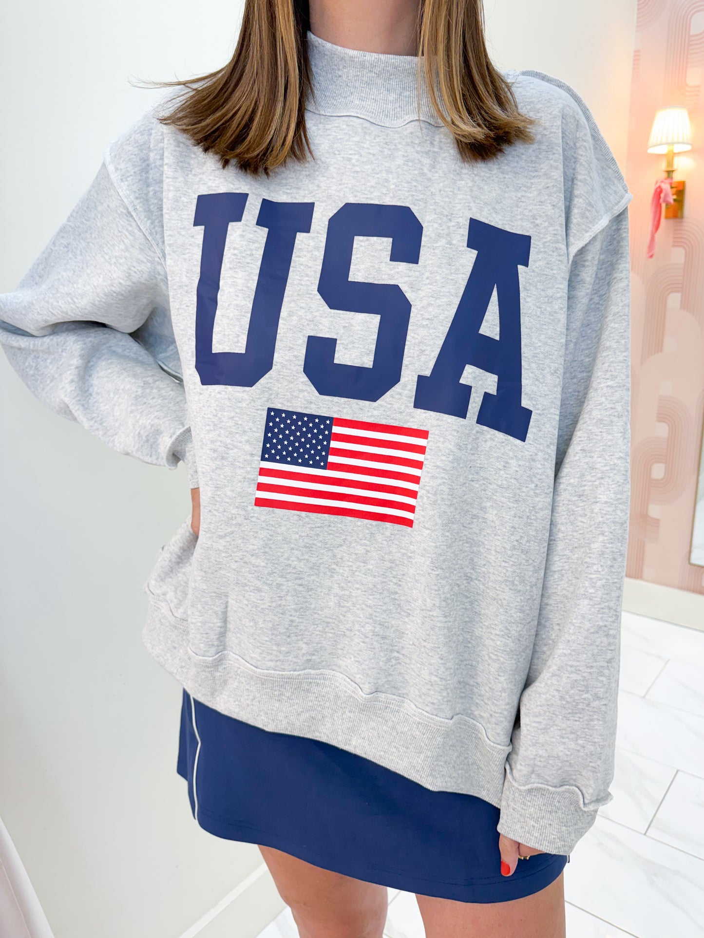 USA Reversible Mock Neck Sweatshirt