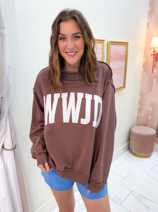 WWJD/AMEN Reversible Mock Neck Sweatshirt