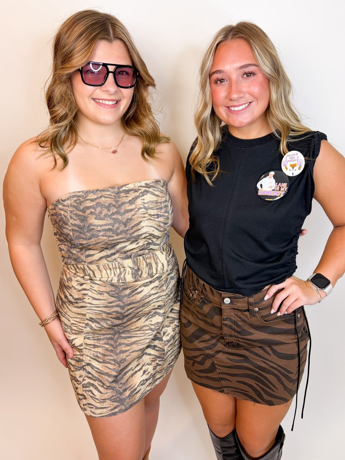 Leah Tiger Stripe Mini Dress
