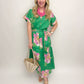 Geranium Button Up Midi Dress