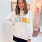 Mama Mock Neck Sweatshirt Grey Multi